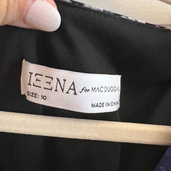 Ieena for Mac Duggal FLORAL PRINT FAUX WRAP LONG SLEEVE MINI DRESS - Picture 8 of 8